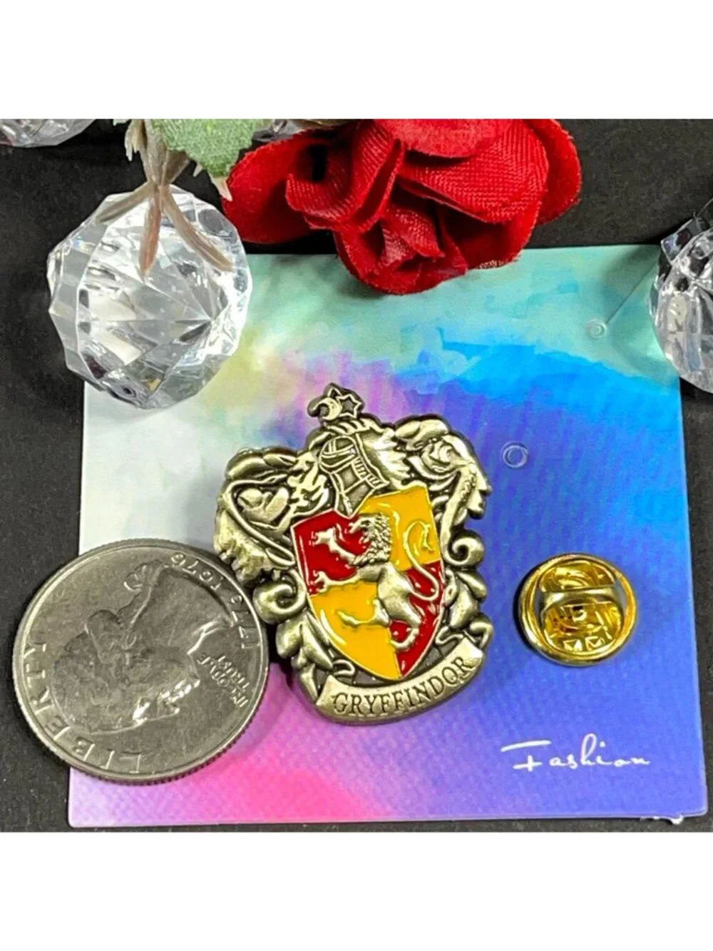 Lion Crest Shield Lapel Pin Gryffindor School Enamel Badge Brooch Accessories